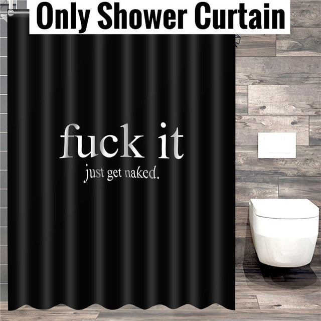 Personalized Bathroom Set Non-Slip Pedestal Rug Lid Toilet Seat Cover Bath Floor Mat Polyester Shower Curtain Bathroom Decor