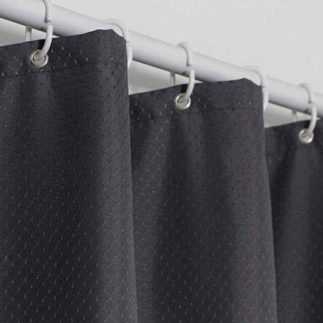 Delicate Jacquard Thick Polyester Fabric Shower Curtain Solid Color Waterproof Bathroom Shower Curtain Hotel Toilet Partition