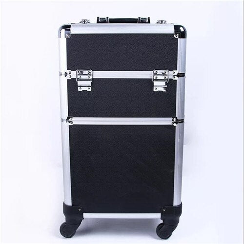 KLQDZMS New Fashion Multifunctional Professional Makeup Rolling Luggage Case Trolley Cosmetic Case With Wheel