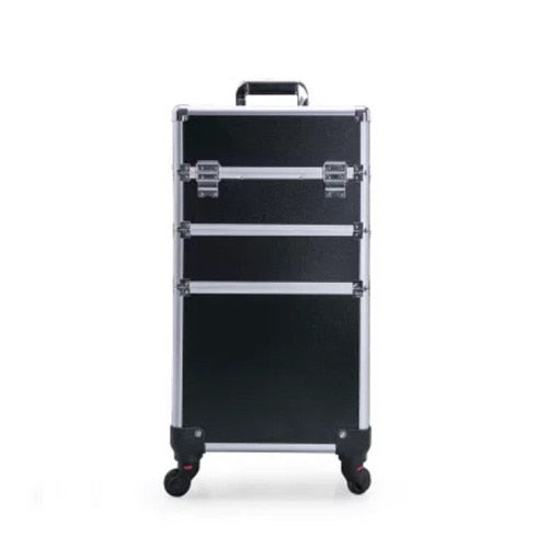 KLQDZMS New Fashion Multifunctional Professional Makeup Rolling Luggage Case Trolley Cosmetic Case With Wheel