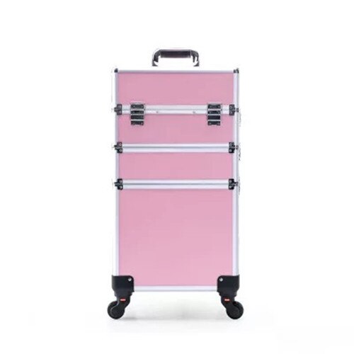 KLQDZMS New Fashion Multifunctional Professional Makeup Rolling Luggage Case Trolley Cosmetic Case With Wheel