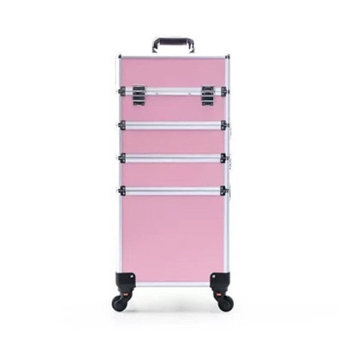 KLQDZMS New Fashion Multifunctional Professional Makeup Rolling Luggage Case Trolley Cosmetic Case With Wheel