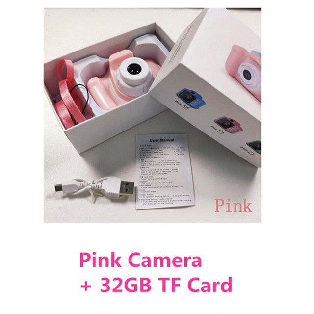 Kids Camera Toys for Children Birthday Christmas Gift Mini Digital Cameras Toys Photography Props with 16/32GB TF Cards