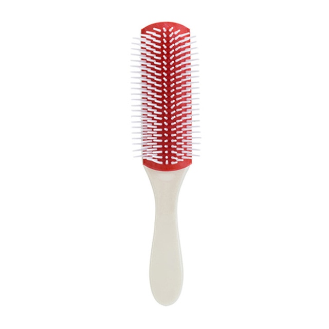 Denman Cushion Brush Nylon Bristles 9-Row Detangle Distribute Product Curly Hair