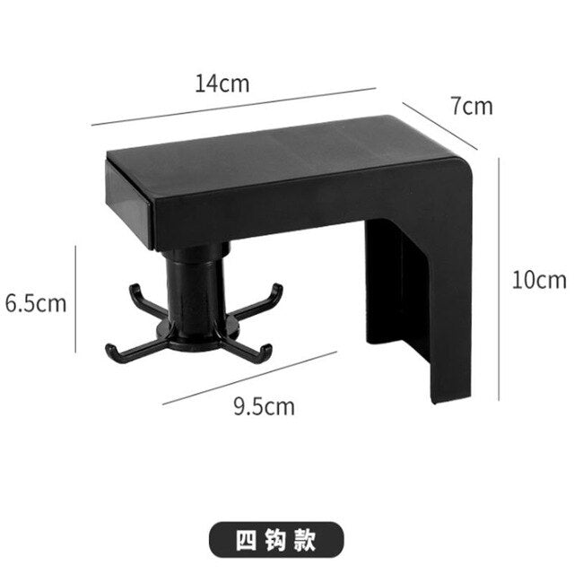 Retractable Rotating Hook Free Punching Kitchen Wall Rack Kitchenware Storage Finishing Rack