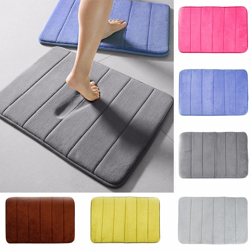 Bath Mat Bathroom Carpet Water Absorption Rug Shaggy Memory Foam Bathroom Mat kitchen Floor bathroom rugs and mat set shower mat