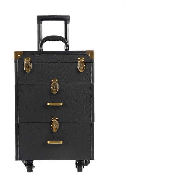 Makeup Trolley luggage box Women cosmetic bag on wheels Nail tattoo Trolley Case suitcase multifunctional beauty case Toolbox