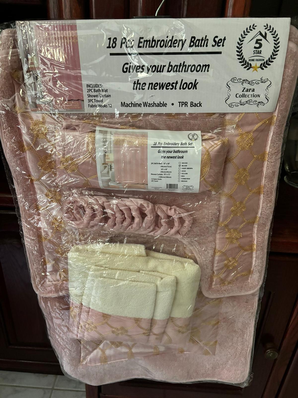 Johanne Zara 18 Pcs Bath Embroidery Set