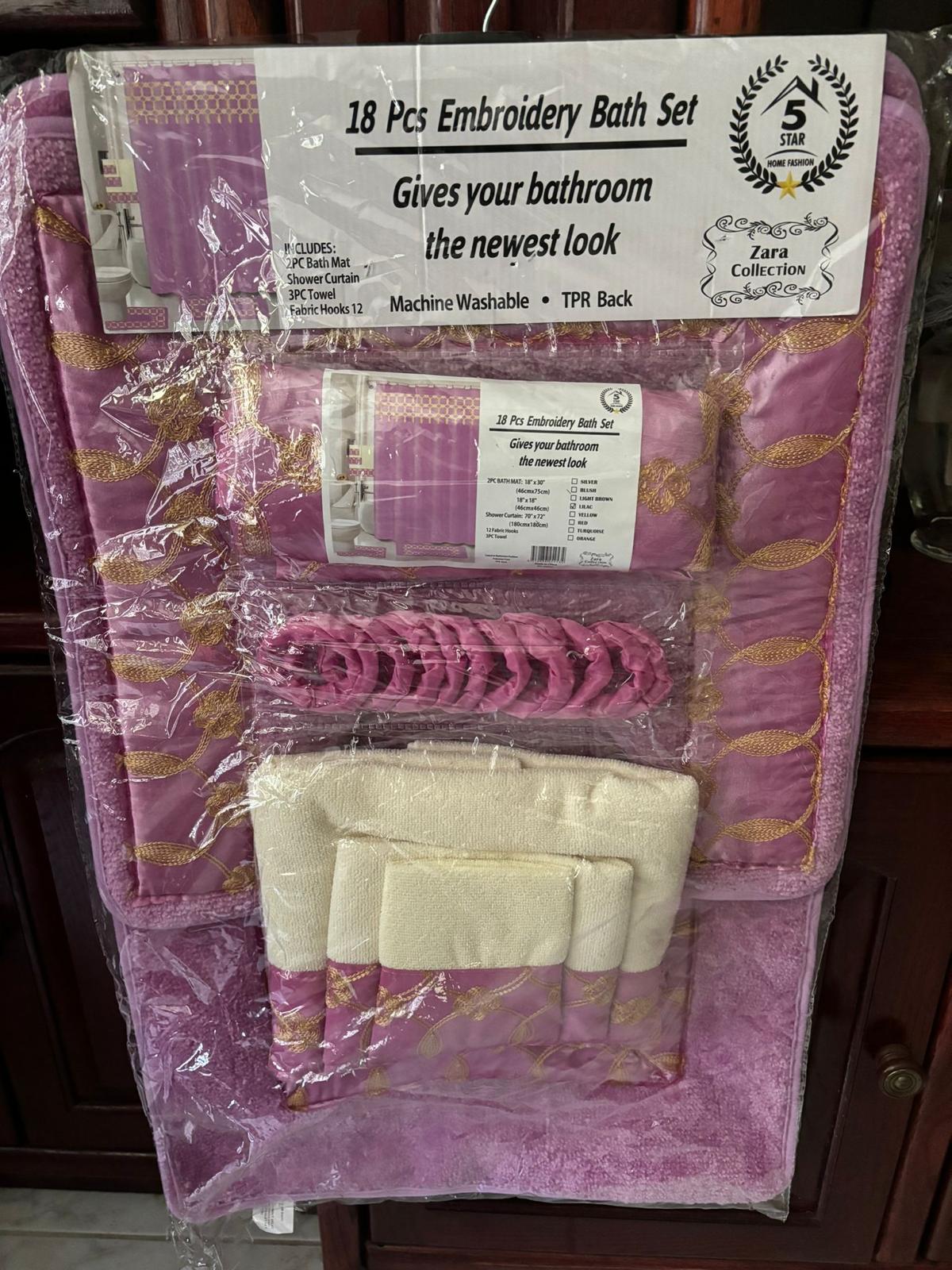 Johanne Zara 18 Pcs Bath Embroidery Set