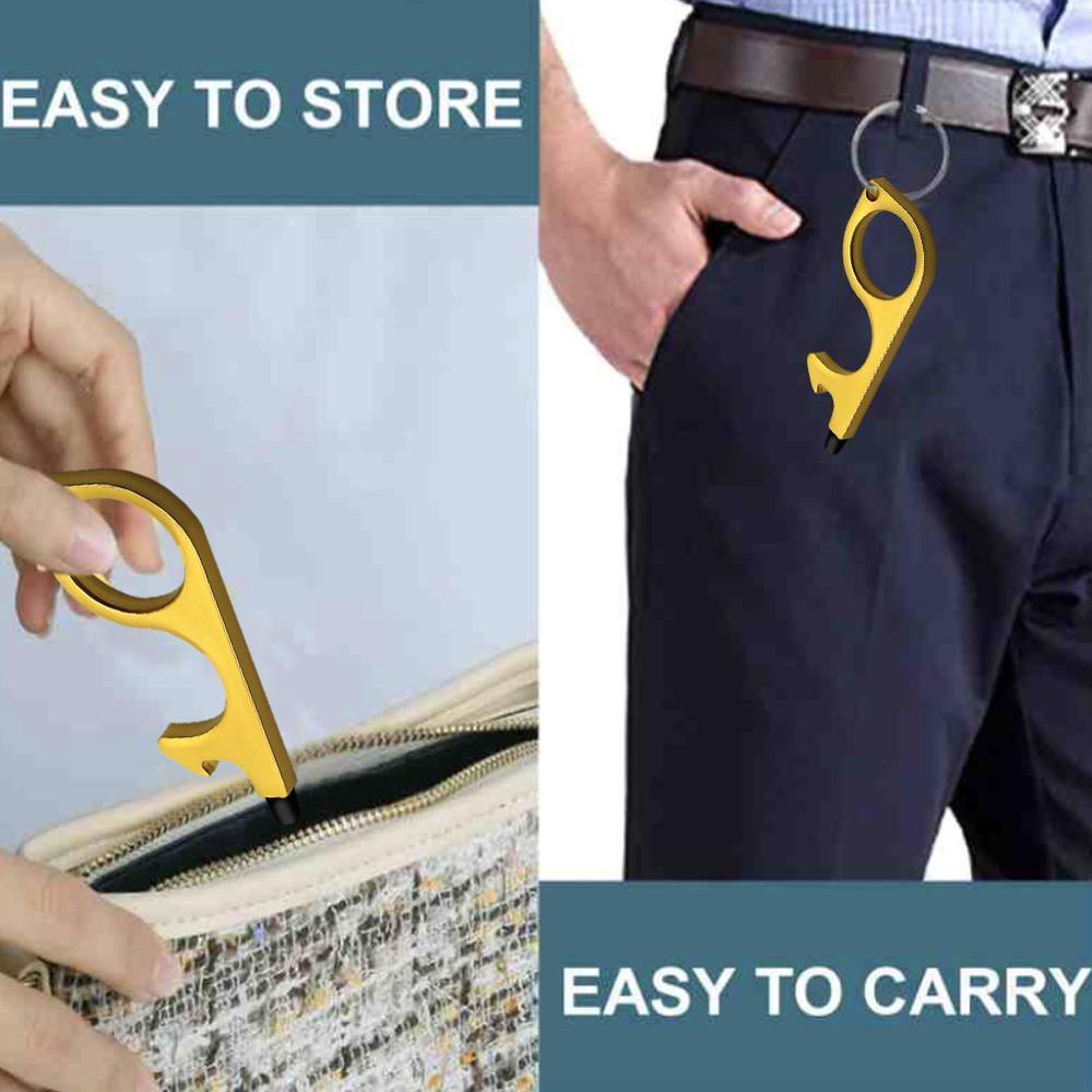 Hygiene Hand Metal EDC Door Opener Multifunctional keychain Hand Tool open door tools avoid touch hot sale