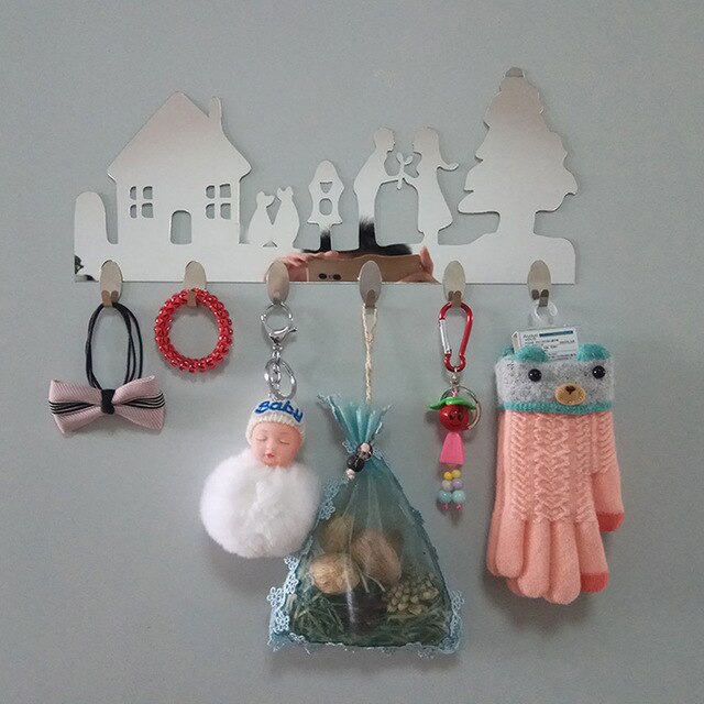 Modern Acrylic Hooks Wall Door Stickers Decorative Home Hook Hanger Housekeeper Kitchen Accessories Kitchen Bathroom Storage