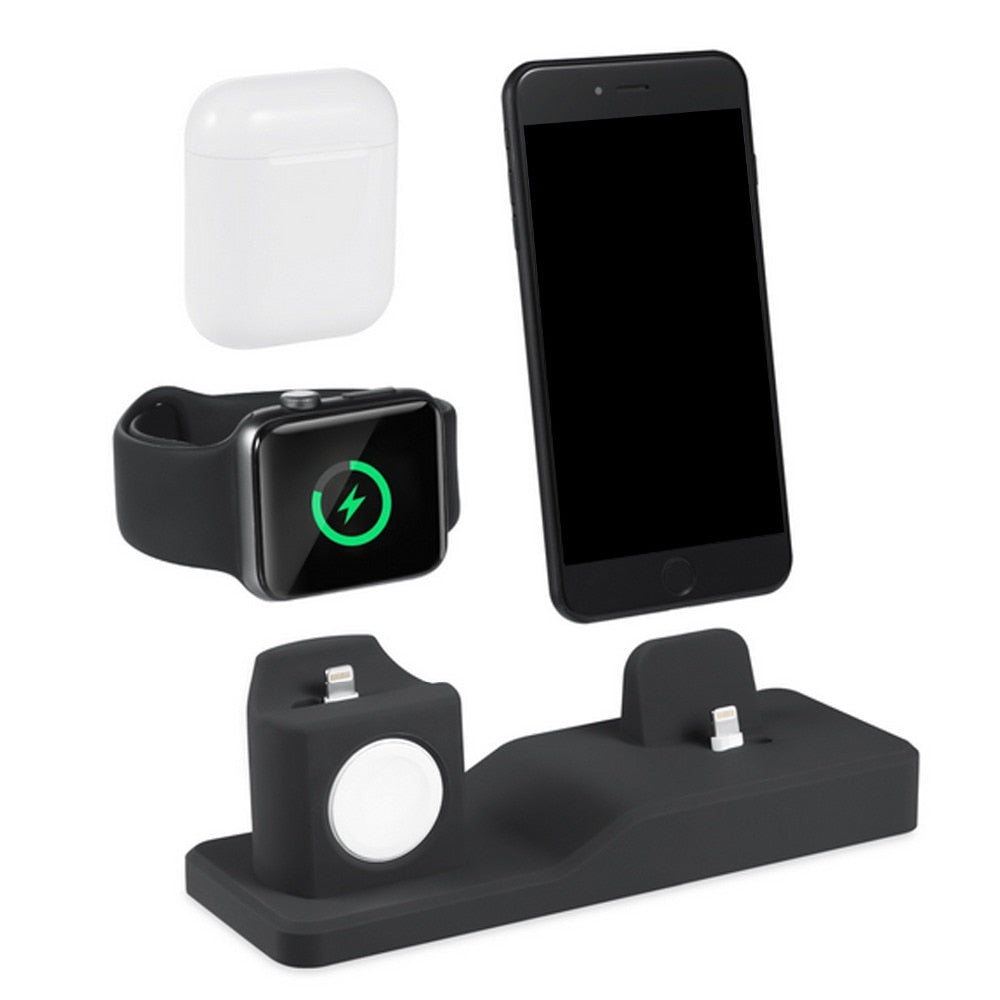 Besegad 3 in 1 Charging Charger Dock Holder Stand Station Base For Apple Watch Iwatch Airpods For Iphone X 8 7 6 Accessories