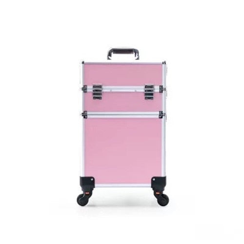 KLQDZMS New Fashion Multifunctional  Professional Makeup Rolling Luggage Case Trolley Cosmetic Case With Wheel