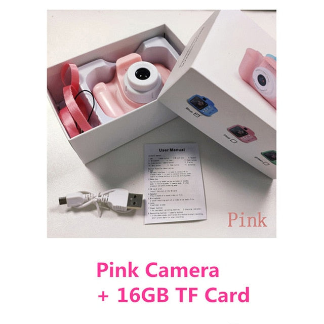 Kids Camera Toys for Children Birthday Christmas Gift Mini Digital Cameras Toys Photography Props with 16/32GB TF Cards