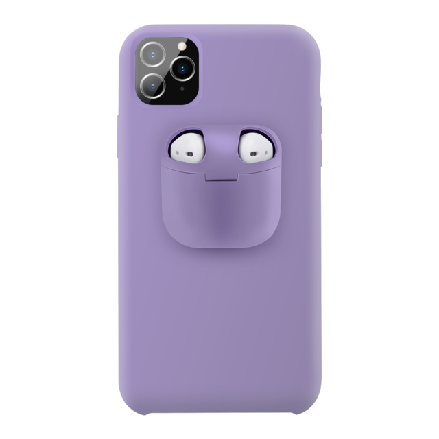 2 in 1 Fashion Liquid Silicone Phone Case For iPhone 11 Pro X XR XS Max Case Shockproof Earphone Charging Box Cover For Airpods