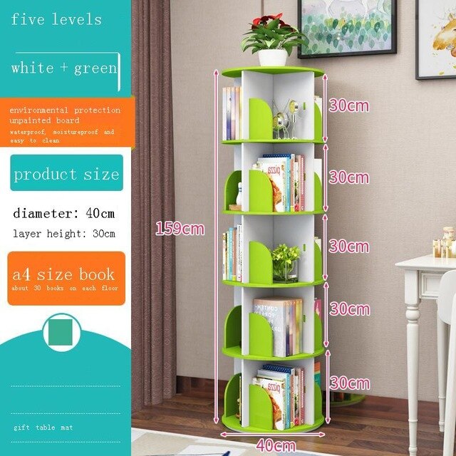 Estanteria Decoration Industrielle Libreria Legno Rotatable Rotate Librero Book Rack Home Furniture Bookcase Bookshelf Case