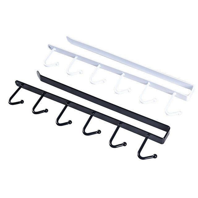 Six Cabinet Hook Wall Mounted Cabinets Rack Containers Kitchen Accessories Multi-Function Hanging Rack Kitchen Tools