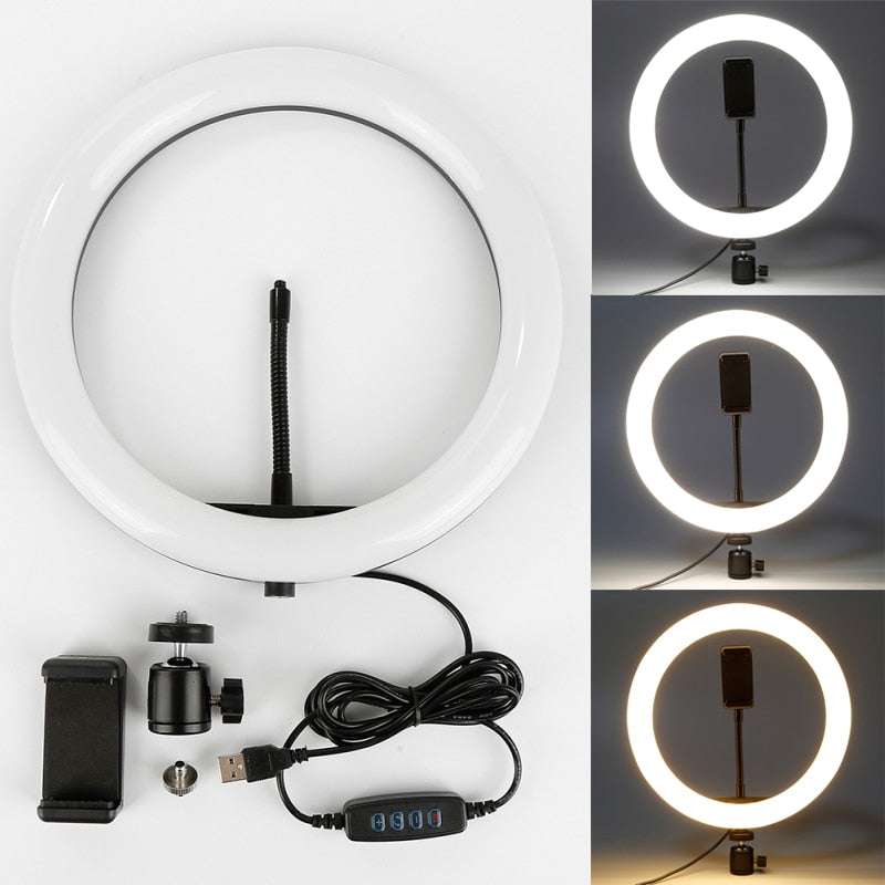 8/10/12 Inch USB charger New Selfie Ring Light Flash Led Camera Phone Photography Enhancing Photography for Smartphone Studio