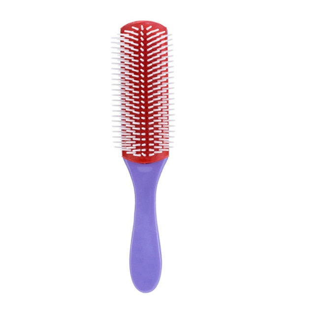 Denman Cushion Brush Nylon Bristles 9-Row Detangle Distribute Product Curly Hair