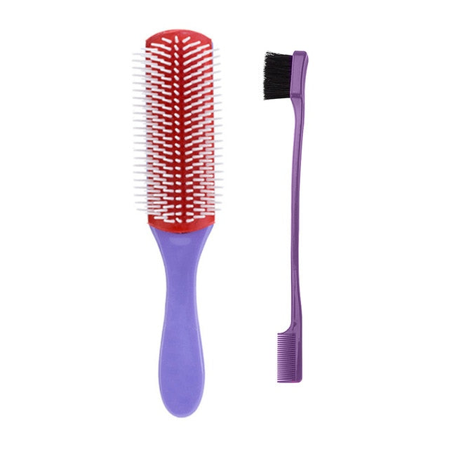 Denman Cushion Brush Nylon Bristles 9-Row Detangle Distribute Product Curly Hair