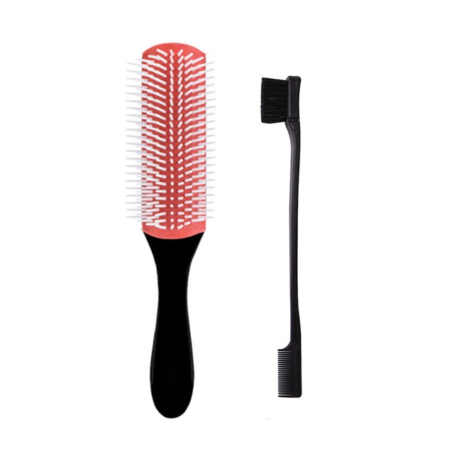 Denman Cushion Brush Nylon Bristles 9-Row Detangle Distribute Product Curly Hair