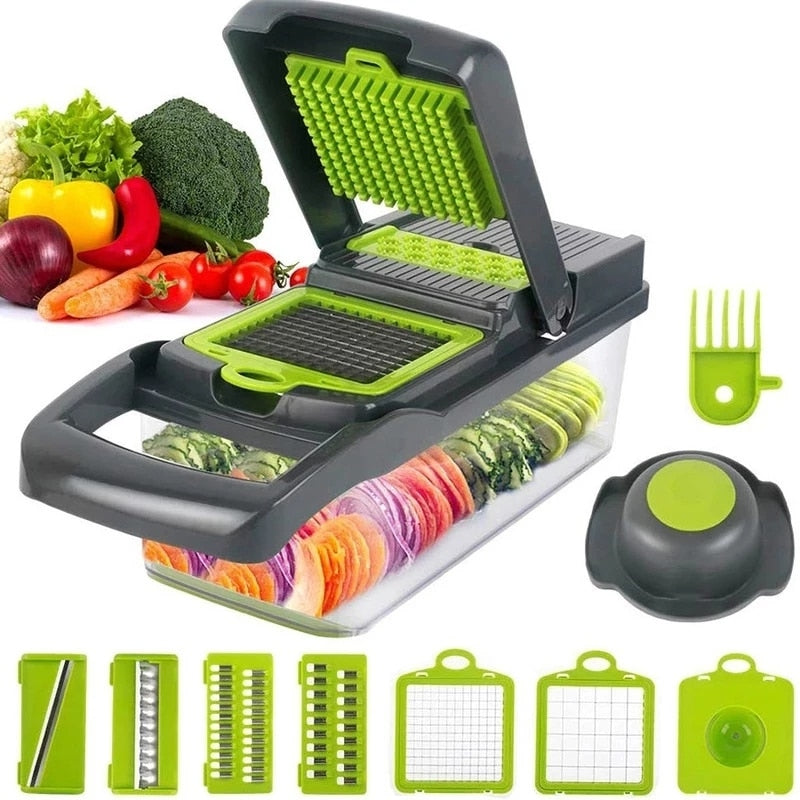 Multifunctional Vegetable Cutter Fruit Slicer Grater Shredders Drain Basket Slicers 8 In 1 Gadgets Kitchen Accessories