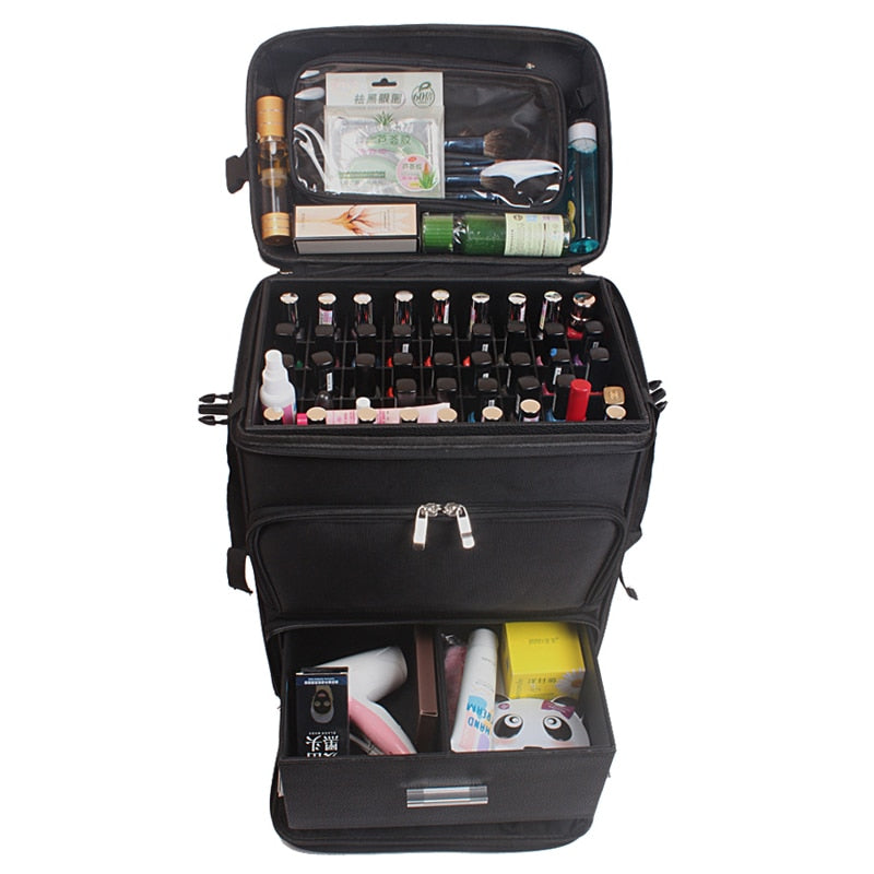 Multifunction Trolley Cosmetic case Rolling Luggage bag on wheels,ladies Nails Makeup Toolbox,Beauty Tattoo Salons Suitcase